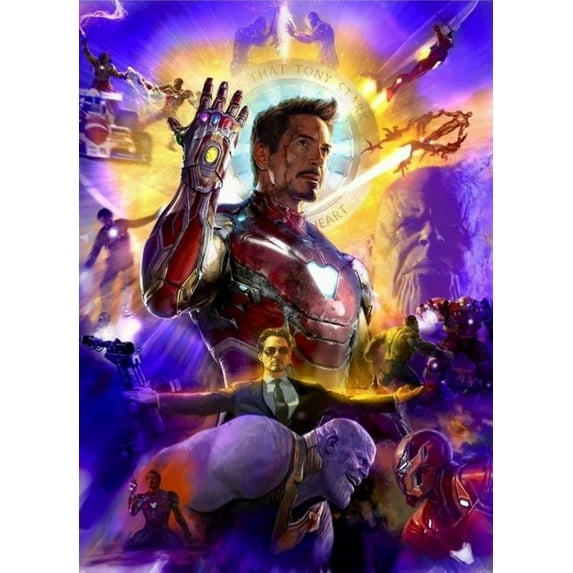 Iron Man Diamond Art Painting Kits, Diamond Art, Full Drill 5d Diamond Dots Kits Gem Art for Adults Wall Home Decor(12"x16")