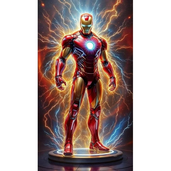 Iron Man Diamond Painting Kits for Adults DIY The Avengers Diamond Art 5D Paint with Diamonds Full Drill Gem Art Cross Stitch Arts Embroidery, Home Wall Decoration 12" X 16"