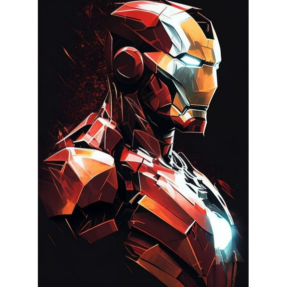Iron Man Diamond Painting Kits for Adults and Kids Full Drill Round Rhinestone Paint with Diamonds Cross Stitch Embroidery Art Diamond Art (12X16 Inch)