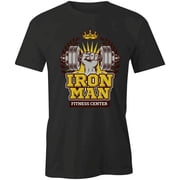 Iron Man Fitness Center T-Shirt | Motivational Gym Black Tee Gift