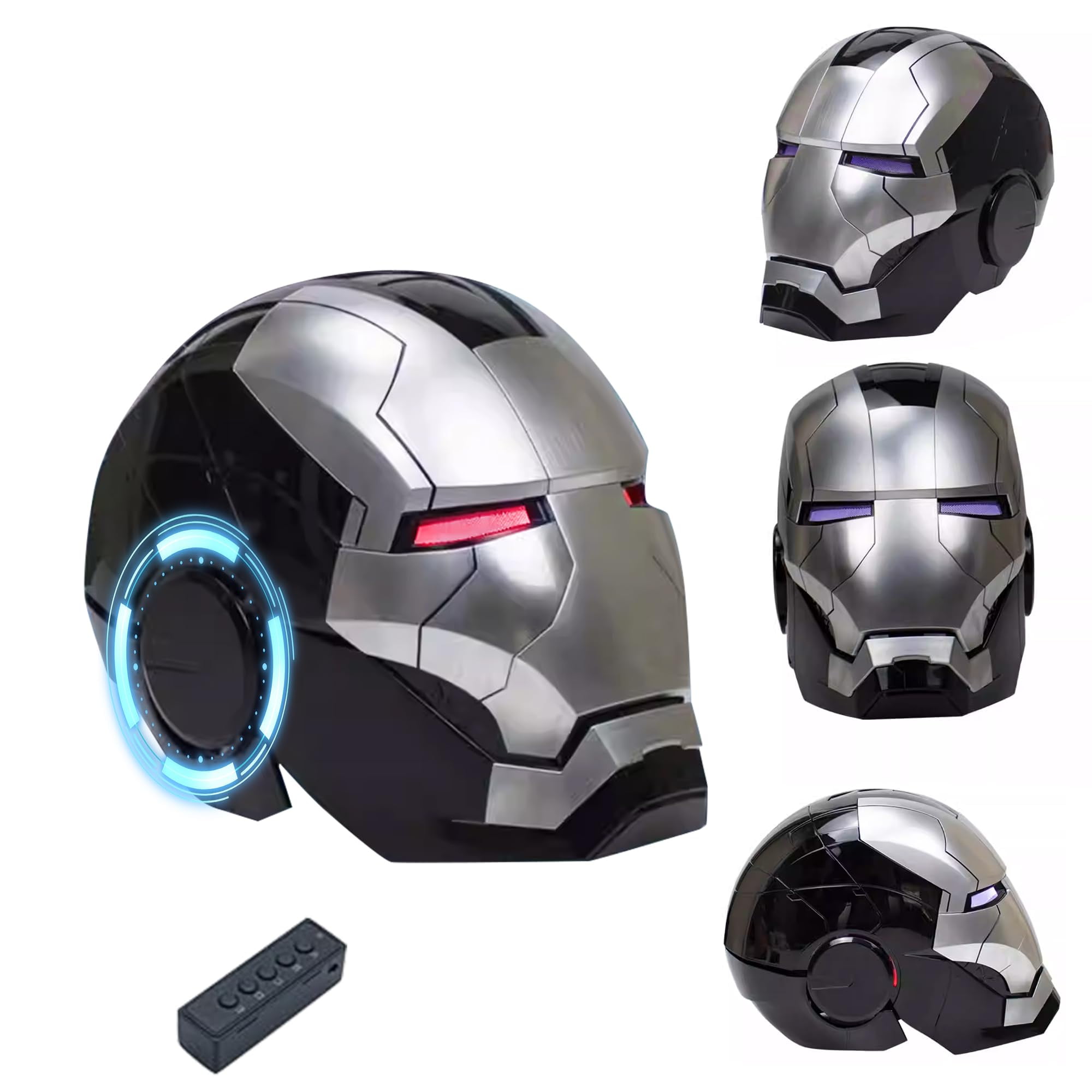 Iron Man Helmet Electronic Helmet Wearable Iron-man Mask with Sounds & LED  Eyes 1:1 model, Black
