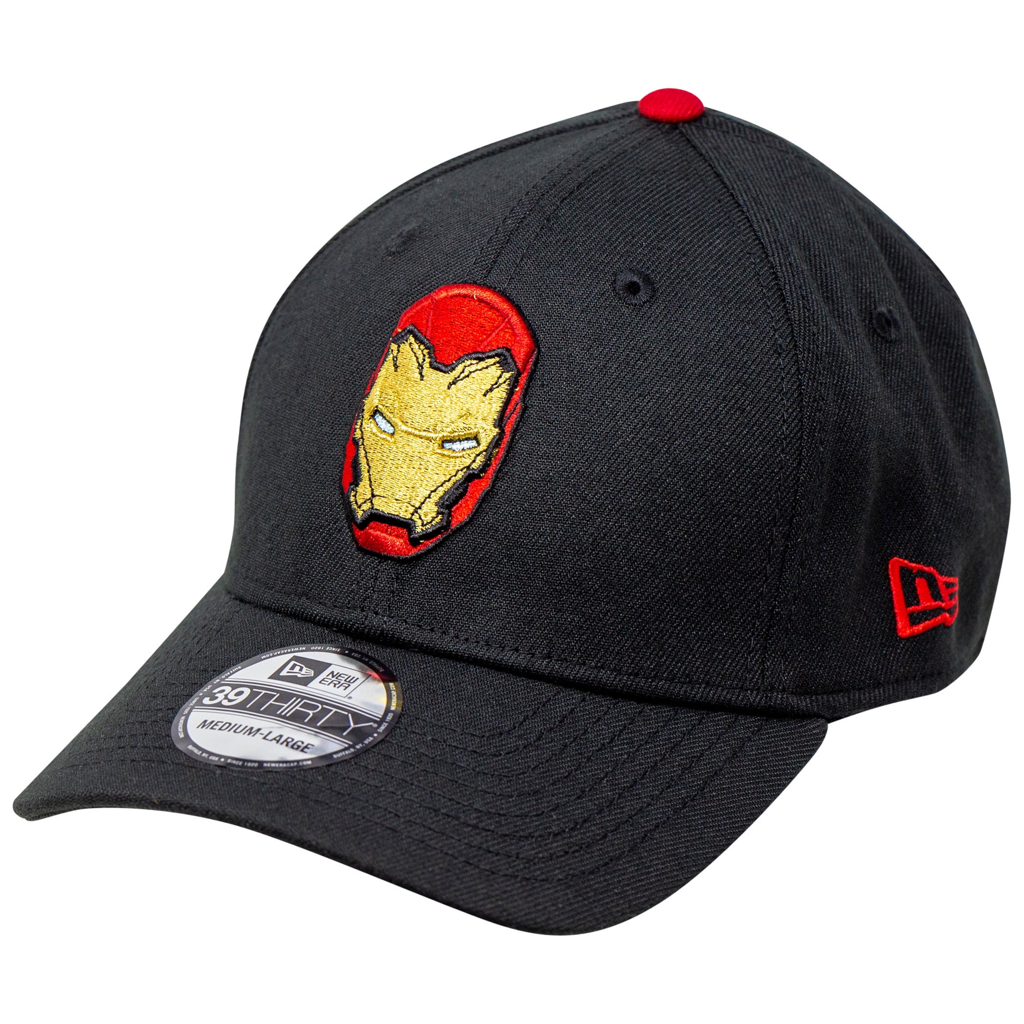 iron man baseball helmet Iron Man Helmet with Rear Arc Reactor New Era 39Thirty Fitted  Hat-Medium/Large