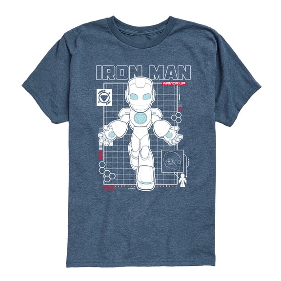 Iron Man & His Awesome Friends - Digital Iron Man - Youth Boys Short Sleeve Graphic T-Shirt