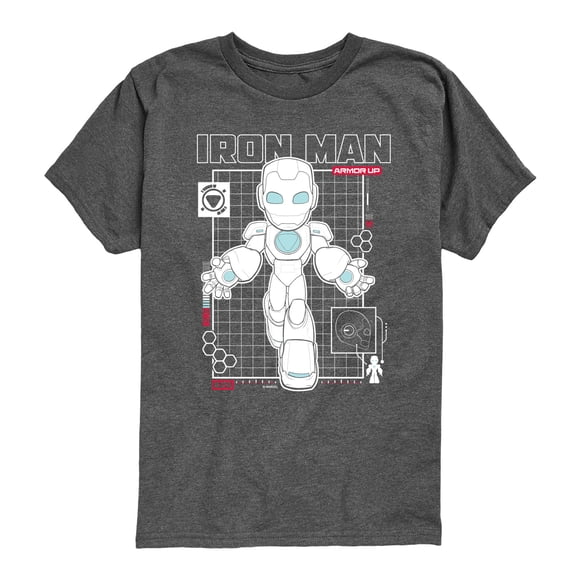 Iron Man & His Awesome Friends - Digital Iron Man - Youth Boys Short Sleeve Graphic T-Shirt