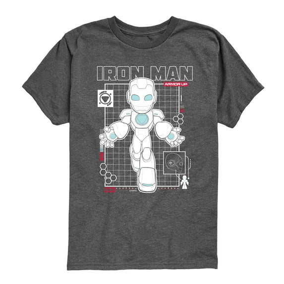 Iron Man & His Awesome Friends - Digital Iron Man - Youth Boys Short Sleeve Graphic T-Shirt