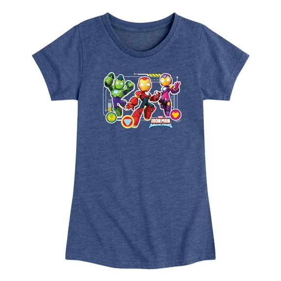Iron Man & His Awesome Friends - Iron Man And Friends - Toddler Girls Fitted Short Sleeve T-Shirt