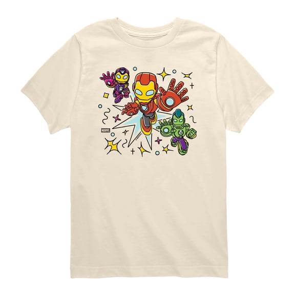 Iron Man & His Awesome Friends - Sketchy Iron Man Friends - Toddler Boys Short Sleeve Graphic T-Shirt