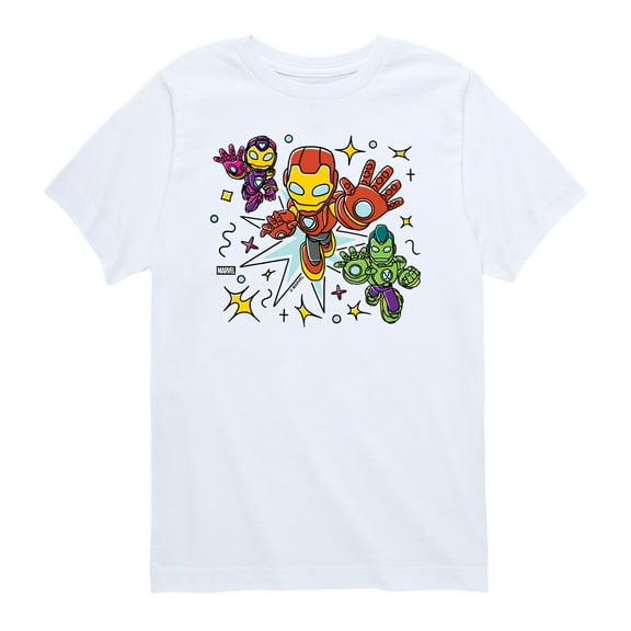 Iron Man & His Awesome Friends - Sketchy Iron Man Friends - Toddler Boys Short Sleeve Graphic T-Shirt