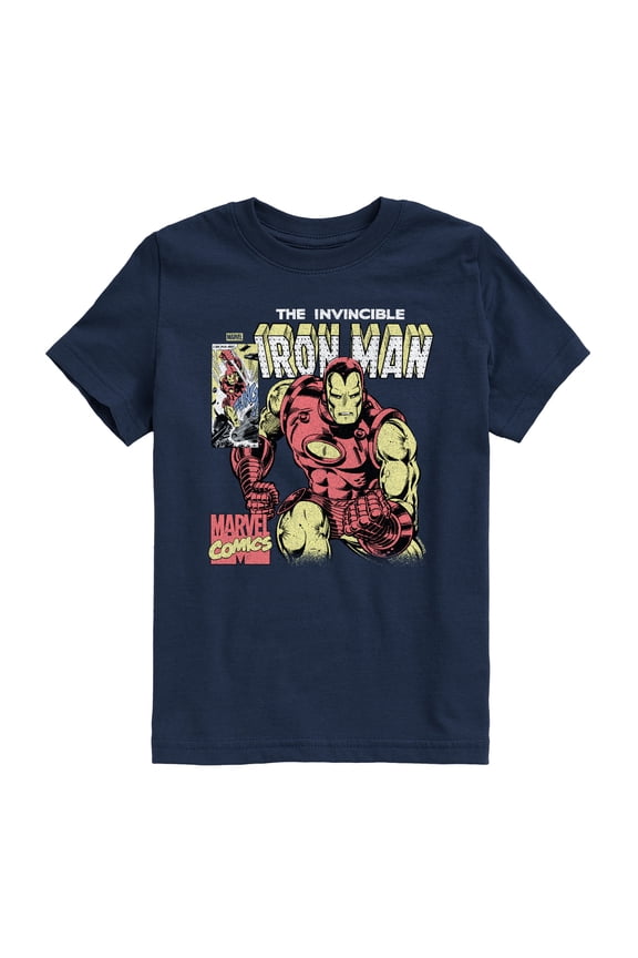 - Iron Man Boxes Tonal - Youth Boys Short Sleeve Graphic T-Shirt
