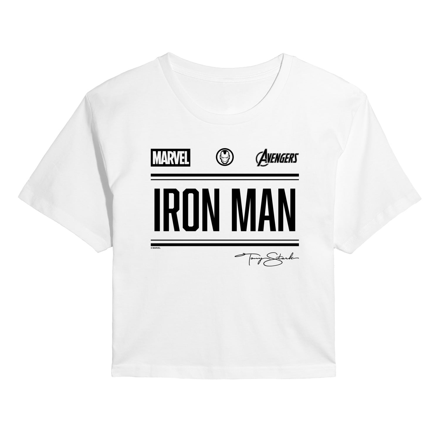 Iron Man - Iron Man Jersey - Juniors Cropped Graphic T-Shirt