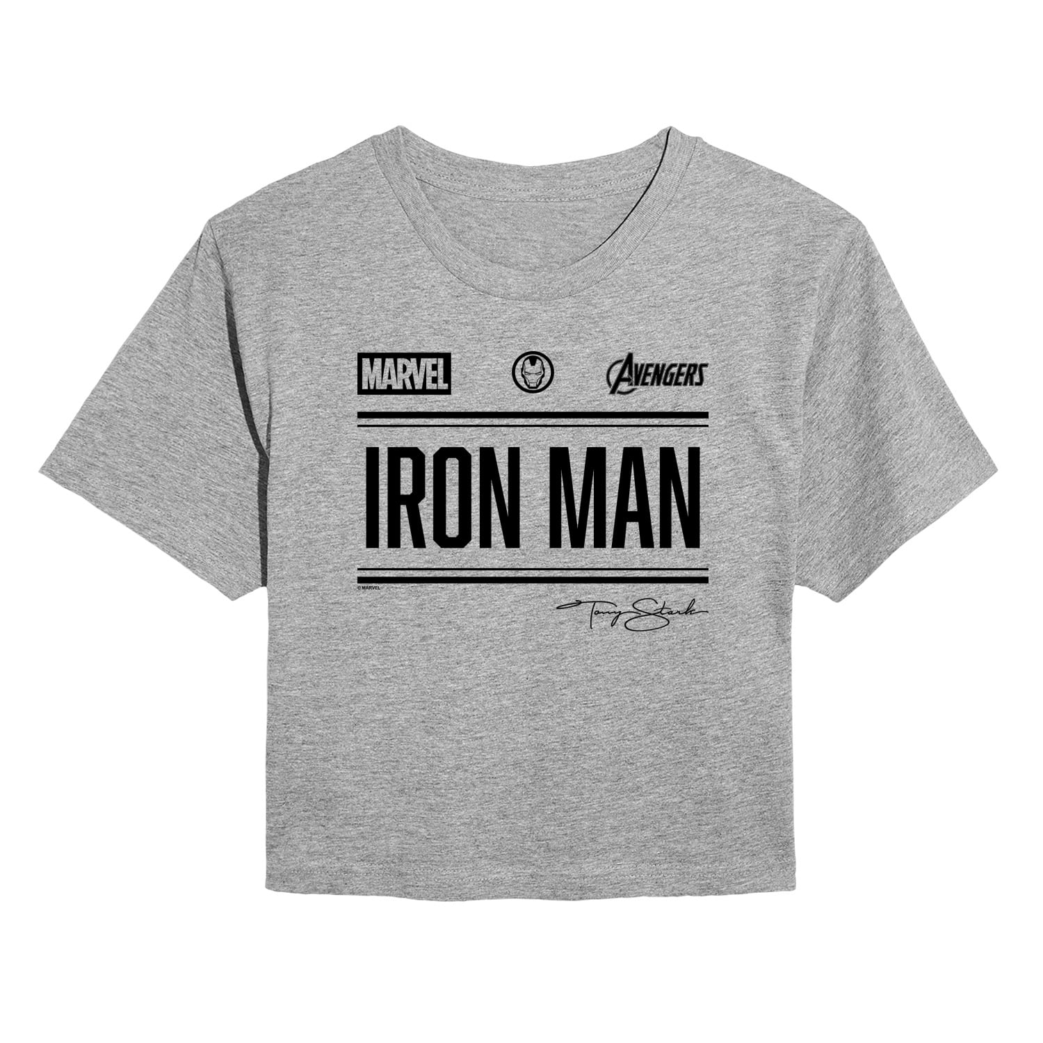 Iron Man - Iron Man Jersey - Juniors Cropped Graphic T-Shirt