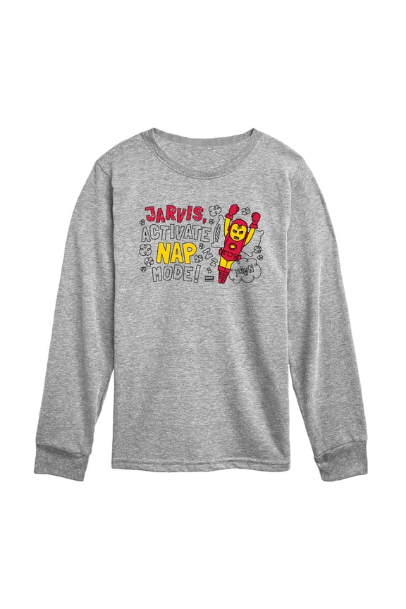 - Jarvis Nap Mode - Toddler Boys Long Sleeve Graphic T-Shirt