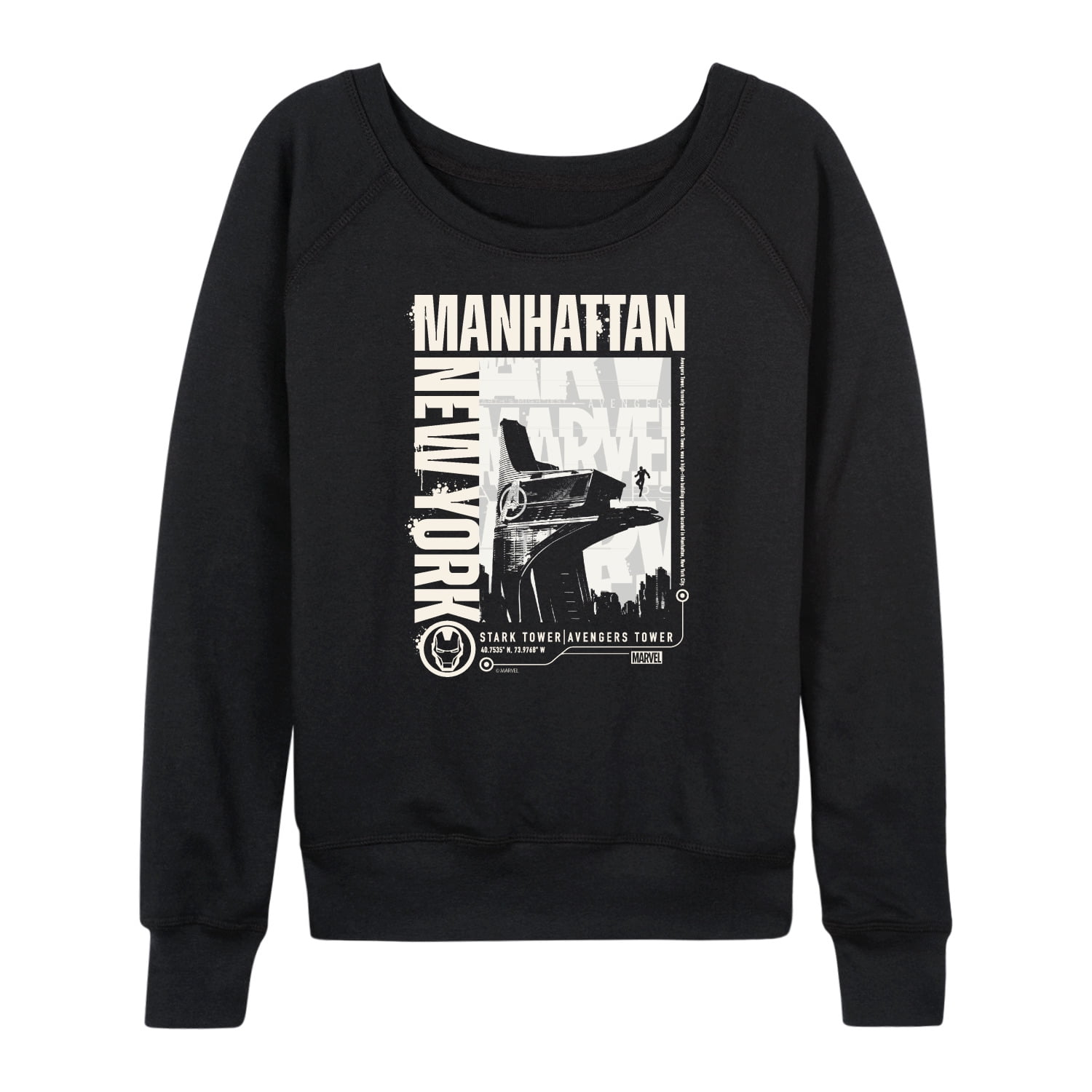 Iron Man - Manhattan Stark Tower - Women's French Terry Long Sleeve Pullover