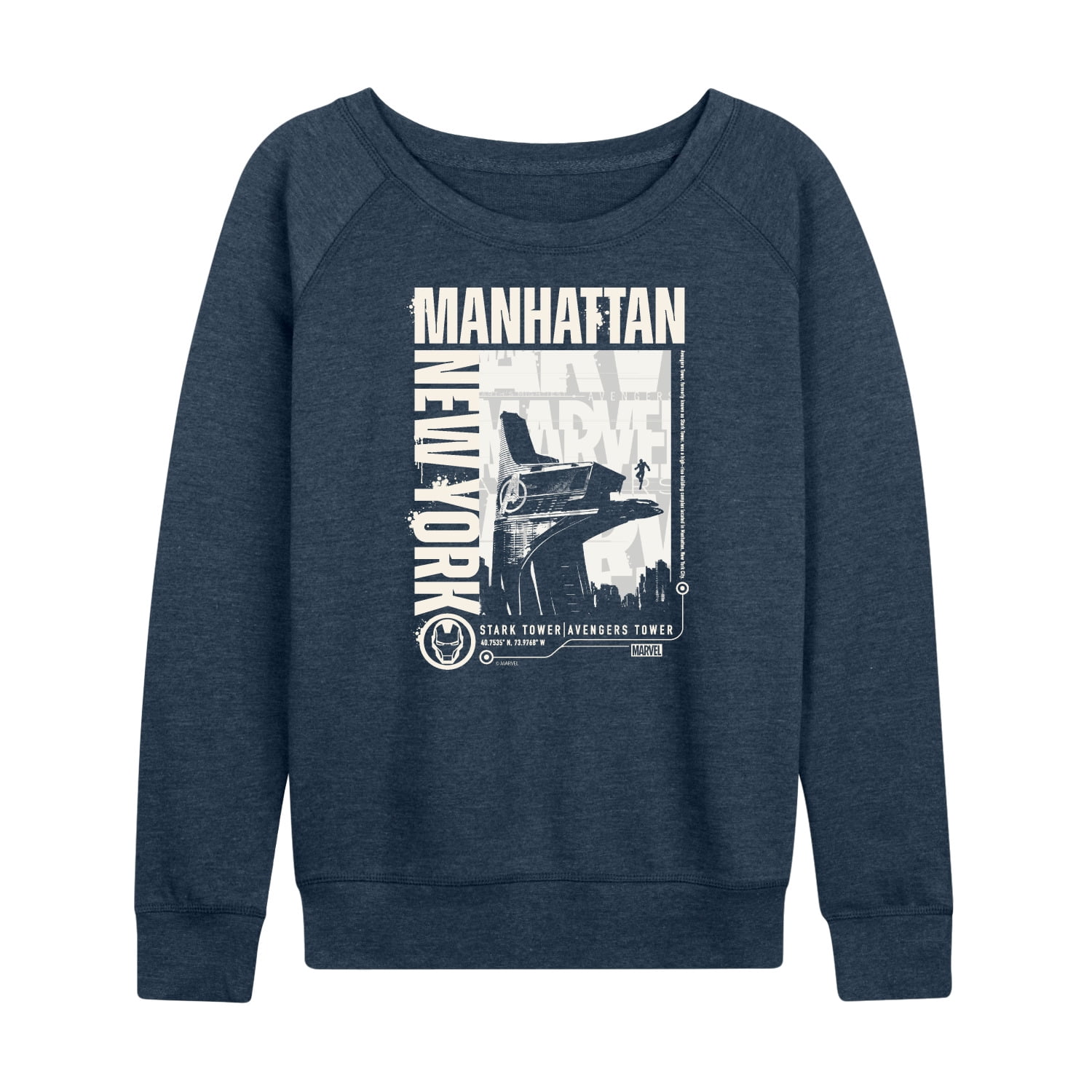 Iron Man - Manhattan Stark Tower - Women's French Terry Long Sleeve Pullover