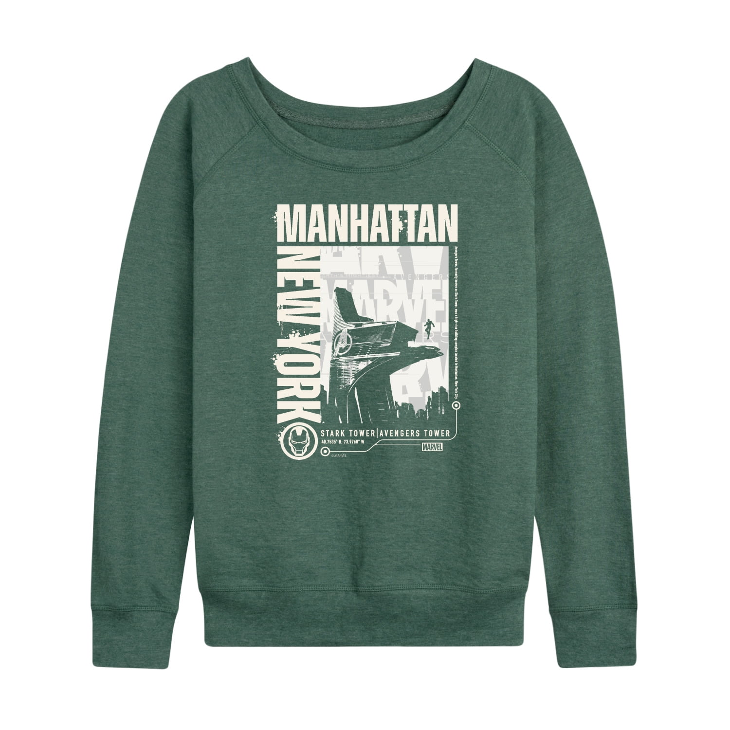 Iron Man - Manhattan Stark Tower - Women's French Terry Long Sleeve Pullover