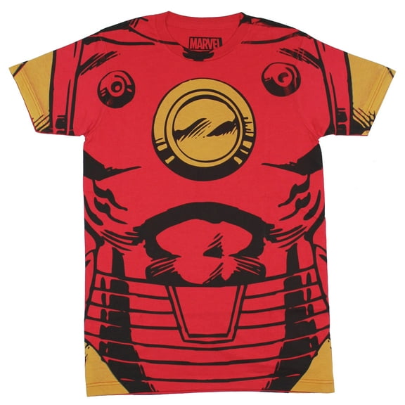 Iron Man (Marvel Comics) Mens T-Shirt - Comic Book Style Costume Front (Small)