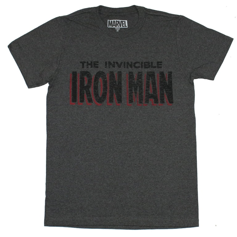 Iron Man Marvel Comics Mens T Shirt The Invincible Iron Man Simple Word Logo Small Walmart