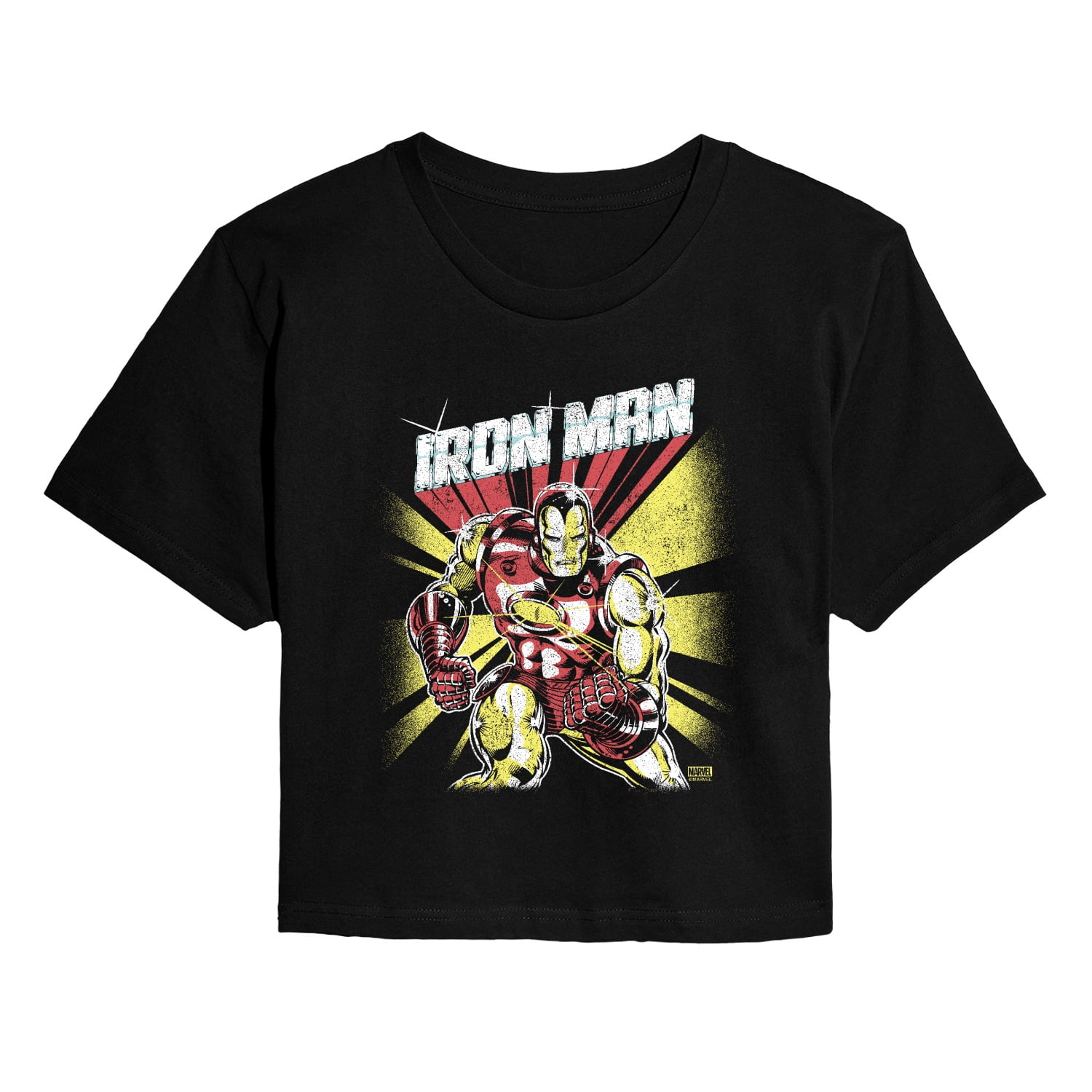 Iron Man - Retro Poster - Juniors Cropped Graphic T-Shirt