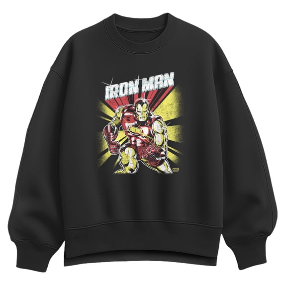 Iron Man - Retro Poster - Women's Oversized Fleece Crew Sweatshirt