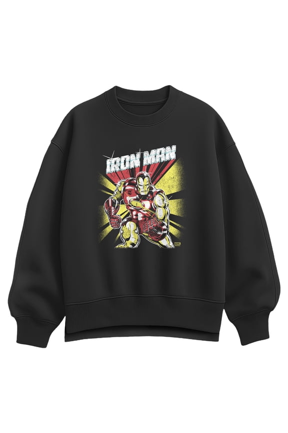 - Retro Poster Oversized Fleece Crew Sweatshirt