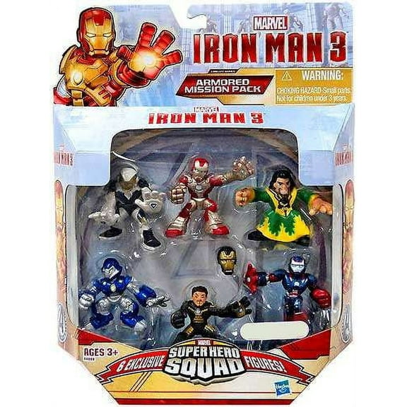 Iron Man Superhero Squad Armored Mission Pack Mini Figure 6-Pack Set