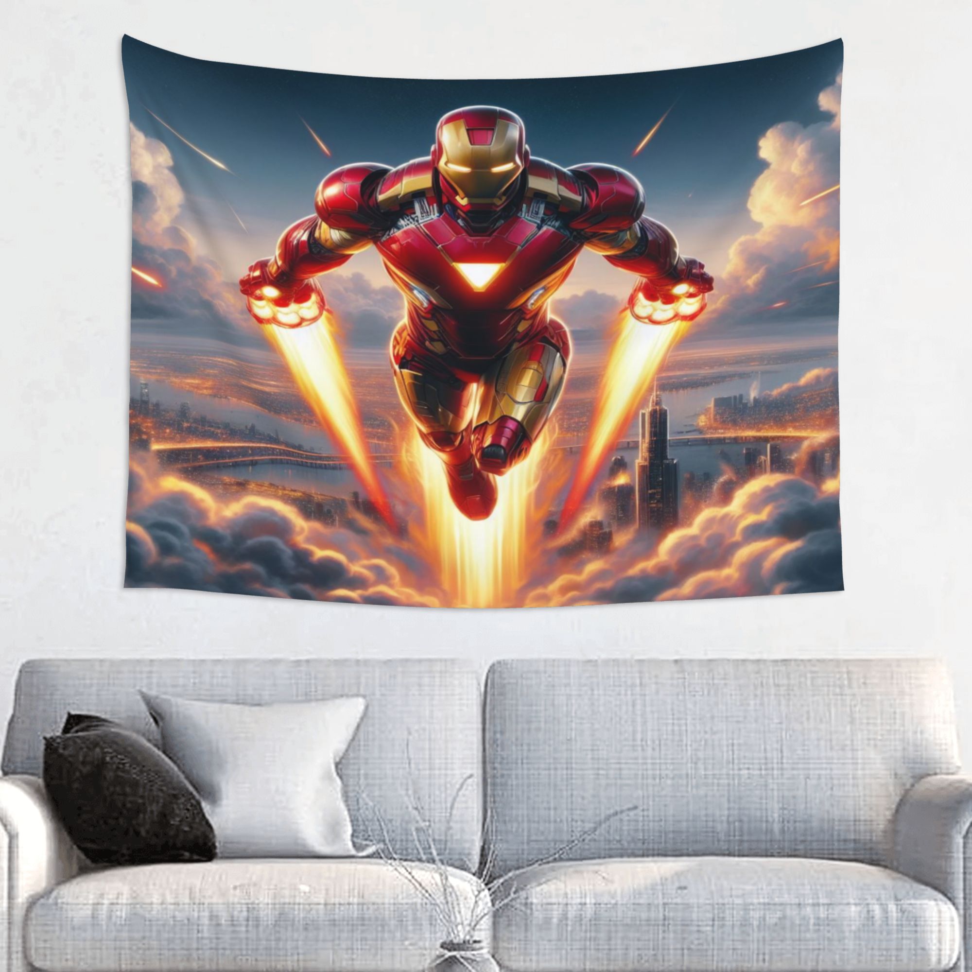 Iron Man Tapestry Polyester Wall Art Tapestry Decorative Bedroom Modern