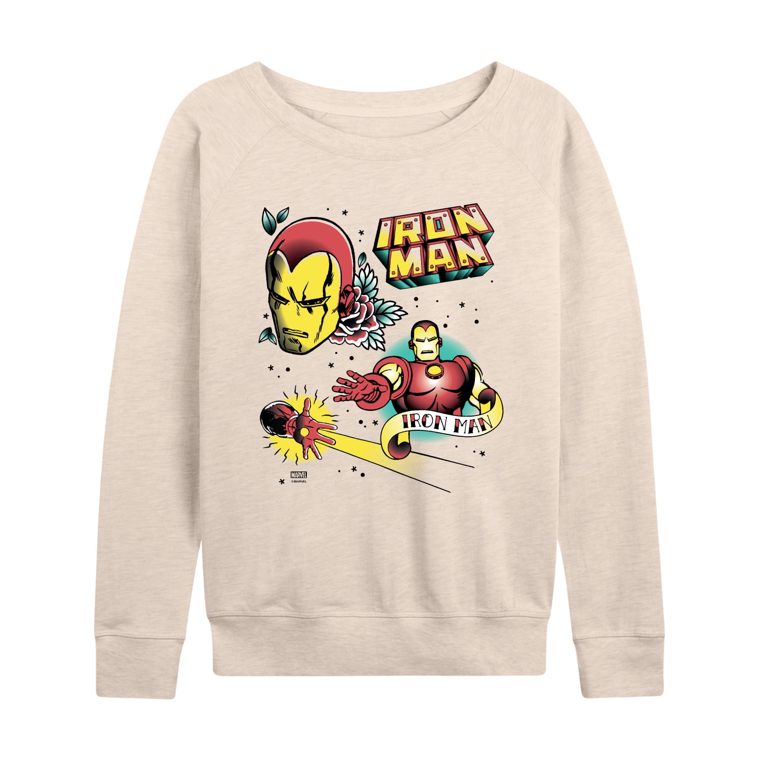 Iron Man - Tattoo - Women's French Terry Long Sleeve Pullover