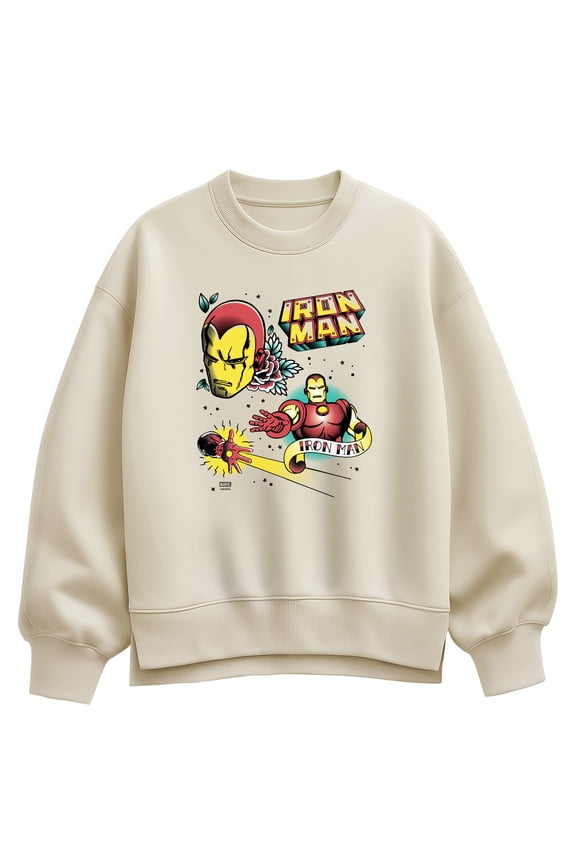 - Tattoo Oversized Fleece Crew Sweatshirt