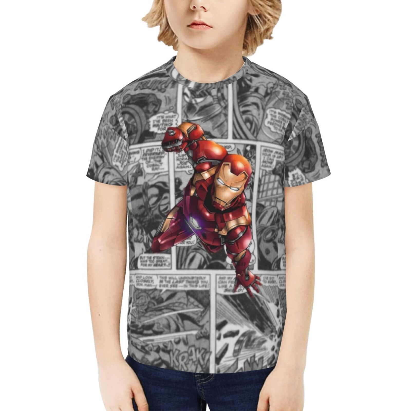 Iron Man Teen Boys Girls TShirts Novelty Graphic 3D TShirt Unisex