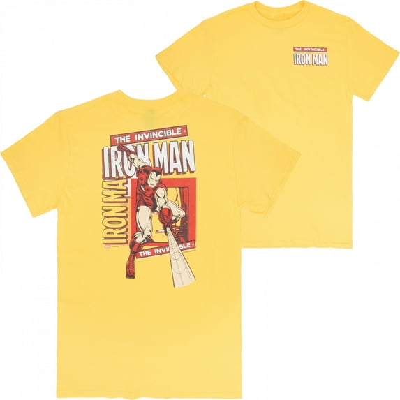 Iron Man The Invincible Front and Back Print T-Shirt-XLarge