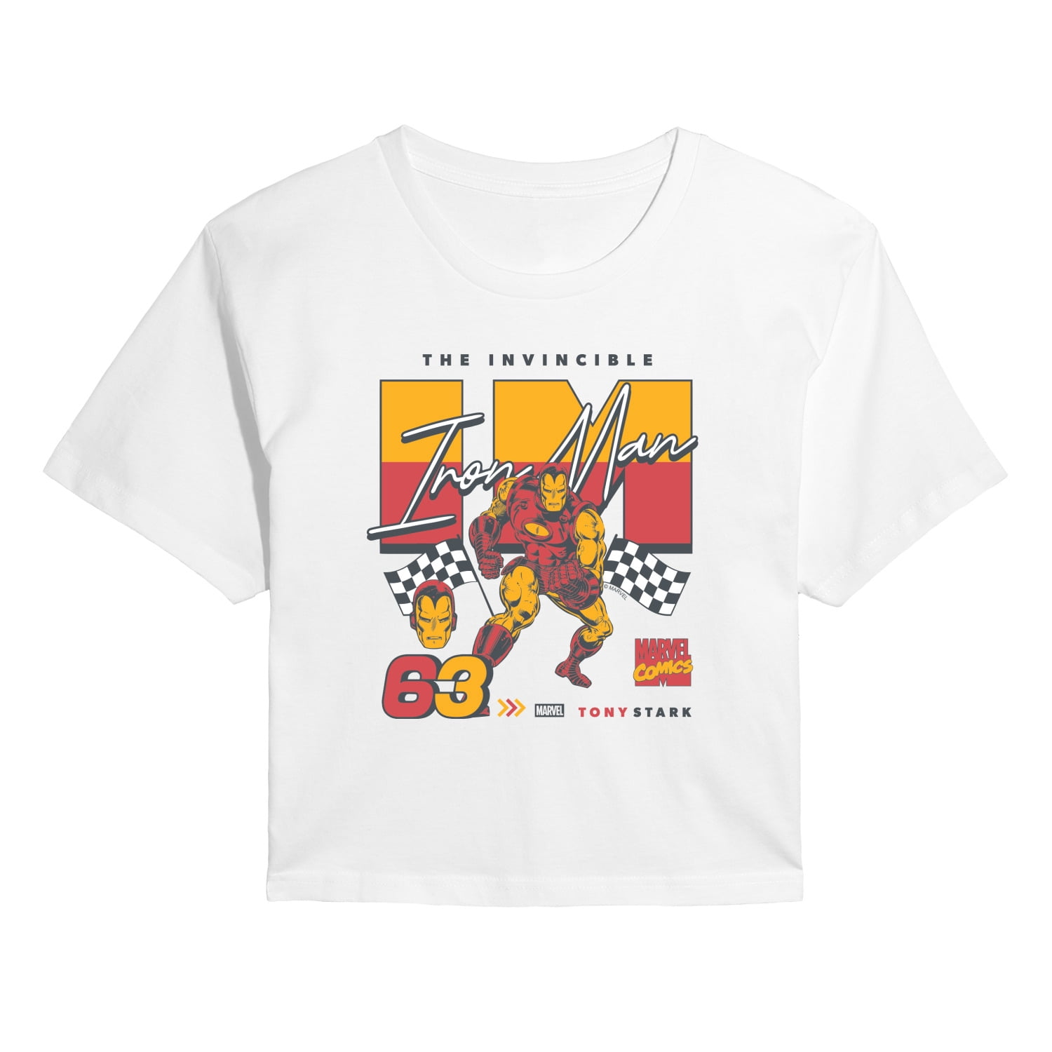 Iron Man - The Invincible - Juniors Cropped Graphic T-Shirt