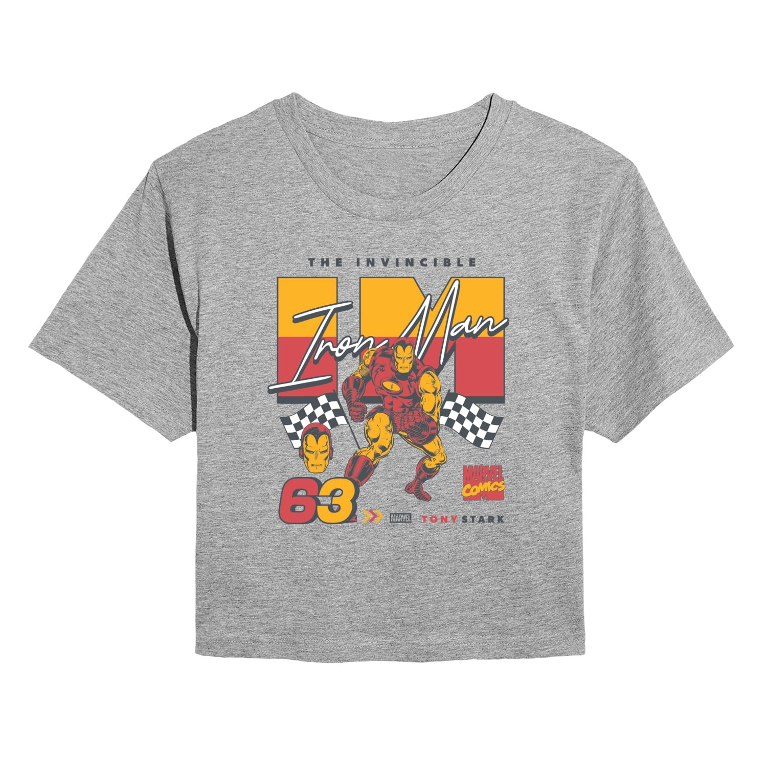 Iron Man - The Invincible - Juniors Cropped Graphic T-Shirt