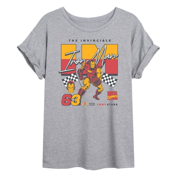 Iron Man - The Invincible - Juniors Oversized Graphic T-Shirt