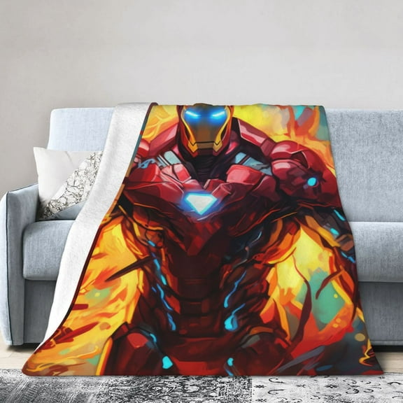 Iron Man Throw Blanket Kids Plush Blanket Ultra-Soft Micro Flannel Fleece Blanket for Bedding Sofa Travel 30"x40"