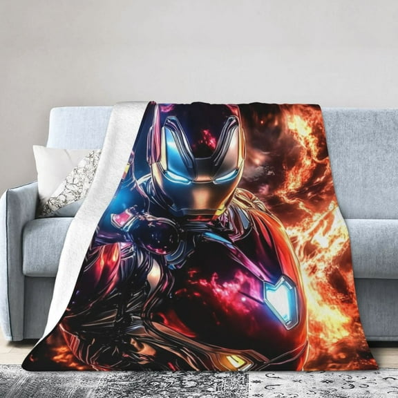 Iron Man Throw Blanket Kids Plush Blanket Ultra-Soft Micro Flannel Fleece Blanket for Bedding Sofa Travel 30"x40"