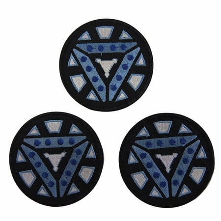 Iron Man Tony Stark's Arc Reactor Embroidered Patch Set of 3