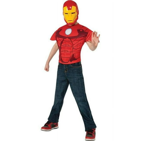 Iron Man Top and Mask Child Halloween Costume, One Size, 8-10