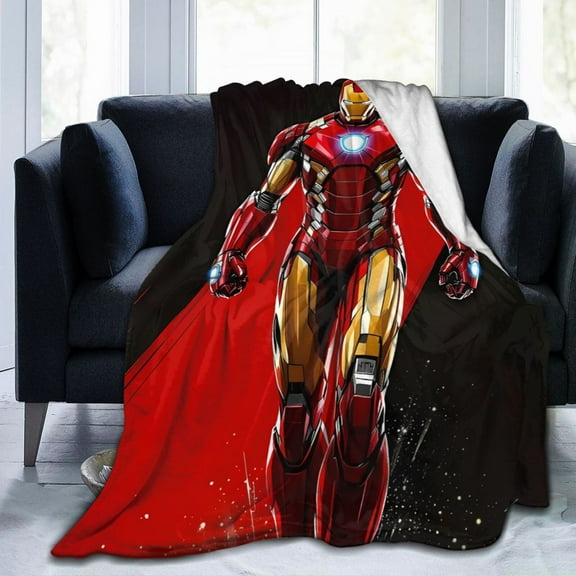 Iron Man Ultra-Soft Micro Fleece Blanket Cozy Blanket Thick Warm Plush Throw Blanket Sofa Cushion 60"X50"