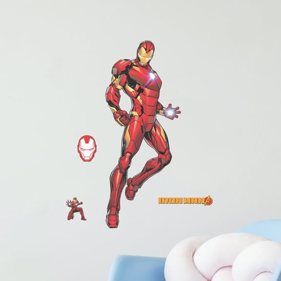 Iron Man Wall Decal, 29 inches, 3D Sticker Set for Kids and Adults, Officially Licensed by Marvel, Made in USA