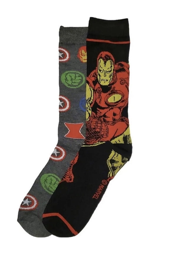 and Avengers Hero Symbols 2-Pair Pack Casual Crew Socks
