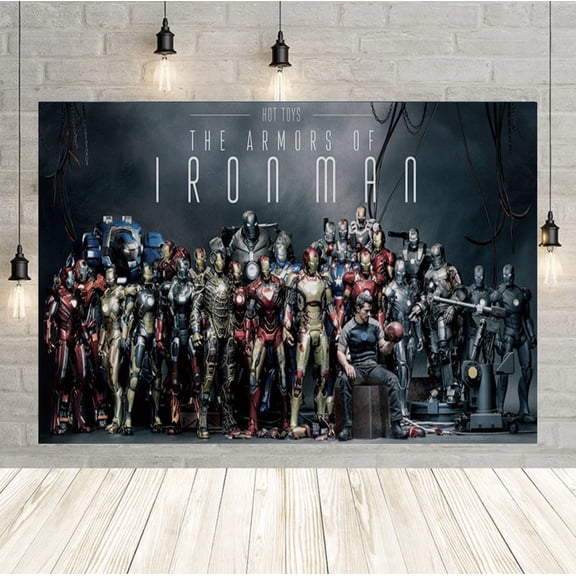 Iron Man backdrop, 60x40 inch Iron Man backdrop, Iron Man themed party supplies, suitable for birthday party decorations.