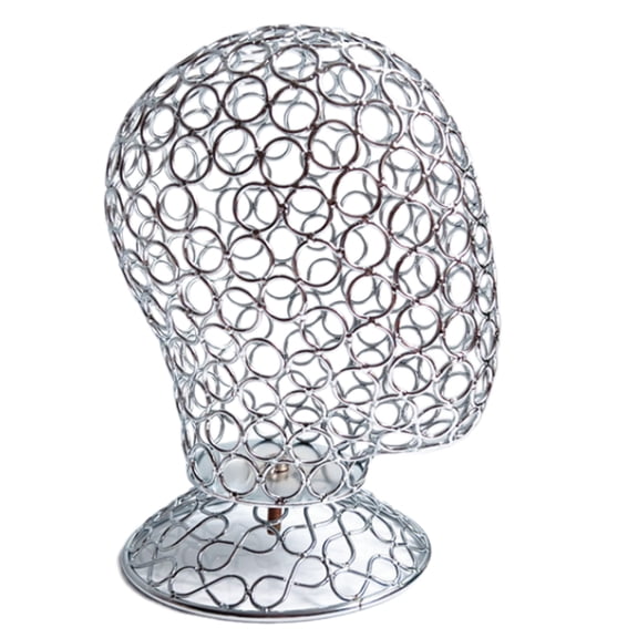Iron Mannequin Head Wigs Holder Hat Displaying Holder Iron Texture Wigs Display Holder for Displaying Various Headwear