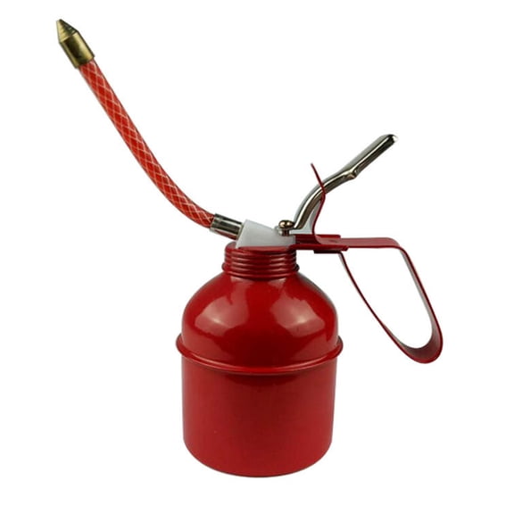 Iron Manual Oiler Pump, Red Lever Design for Precise Oil Control, Ideal for Auto  Home Maintenance