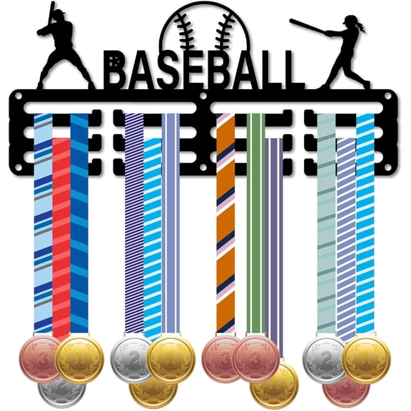 Iron Medal Hanger Holder Display Wall Rack with Screws Baseball 130x290mm Hole: 5mm
