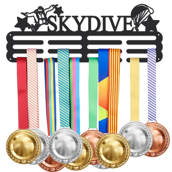 Iron Medal Hanger Holder Display Wall Rack with Screws Skydive Sports 150x400mm