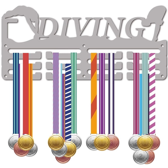 Iron Medal Holder Medal Display Hanger Rack Medal Holder Frame with Standoff Pins Diving Sports 130x290mm Hole: 5mm