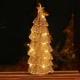 thumbnail image 1 of Iron Mesh Light-Up Christmas Tree – 16in Silver Glowing Tabletop Decoration for Holiday Windows, Counters, Night Lights, or Party Props, 1 of 5