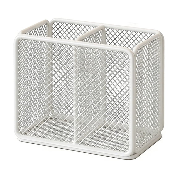 Iron Mesh Pen Organizer Basket, For Home Office Campus Desk, Multi Purpose Stationery Makeup Brush Storage Holder