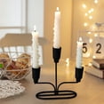 thumbnail image 1 of Iron Metal Candle Holders - Valentine's Day Dining Table Centerpiece Modern Decorative Taper Candlesticks Home Decor, 1 of 6