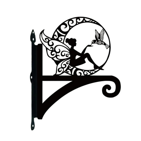 LanSuare Iron Metal Hanging Hooks, Black Metal Bracket for Hanging Baskets, Bird Feeders, Wind Chimes, Flower Baskets, Yoga Mat, Lanterns